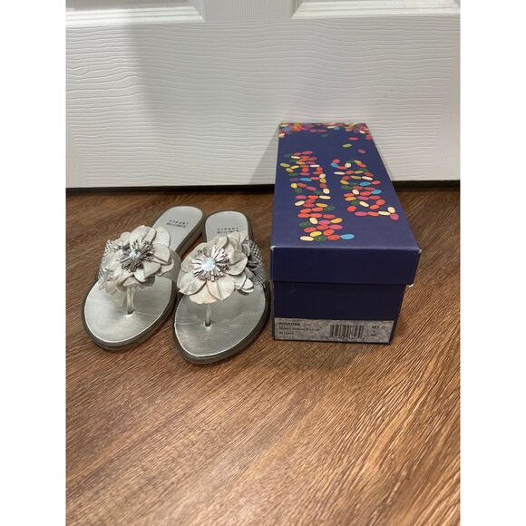 Stuart Weitzman Bloom Silver BigRose Slide Jelly Sandals Women's 7 - Picture 3 of 10